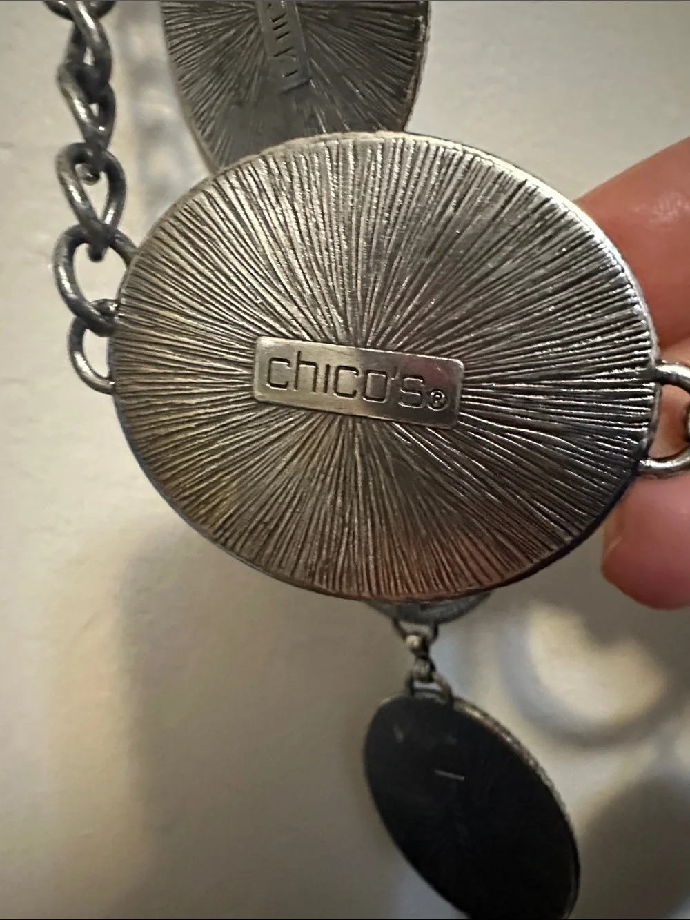 Chico's Turquoise Oval Cluster Pendant Keychain
